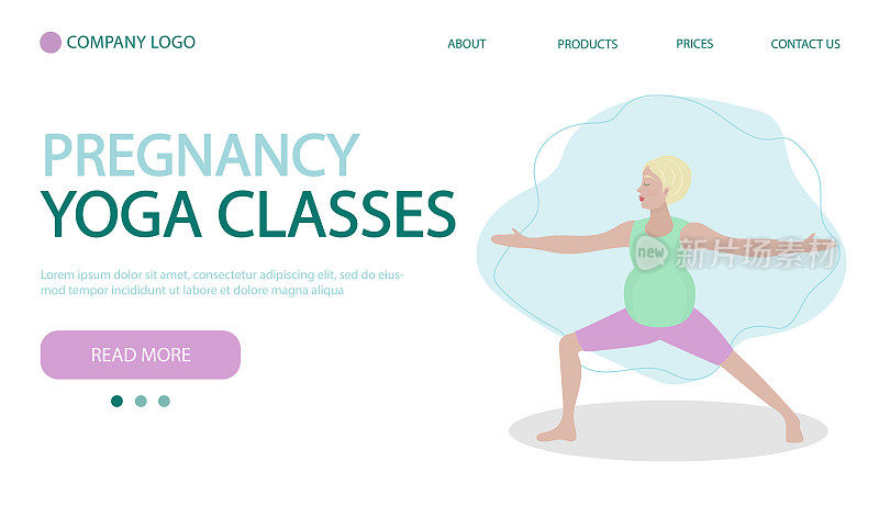 孕妇练习瑜伽。健康生活方式、运动、锻炼的概念说明。首页横幅
