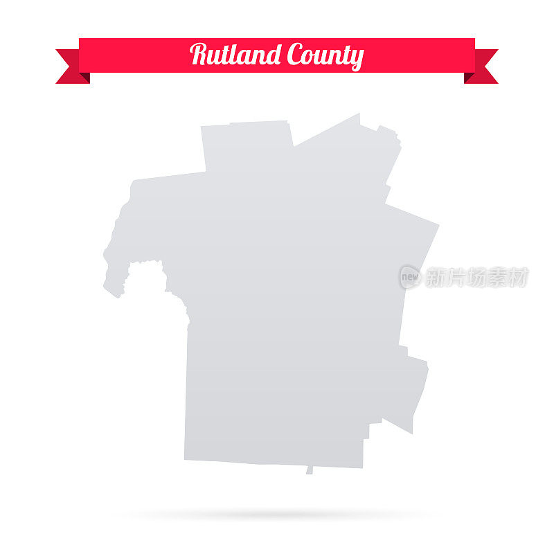 拉特兰县，佛蒙特州。白底红旗地图