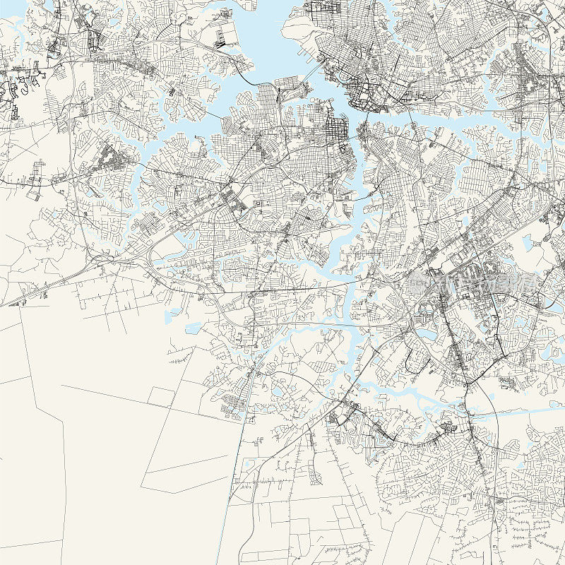 切萨皮克，弗吉尼亚州，美国矢量地图