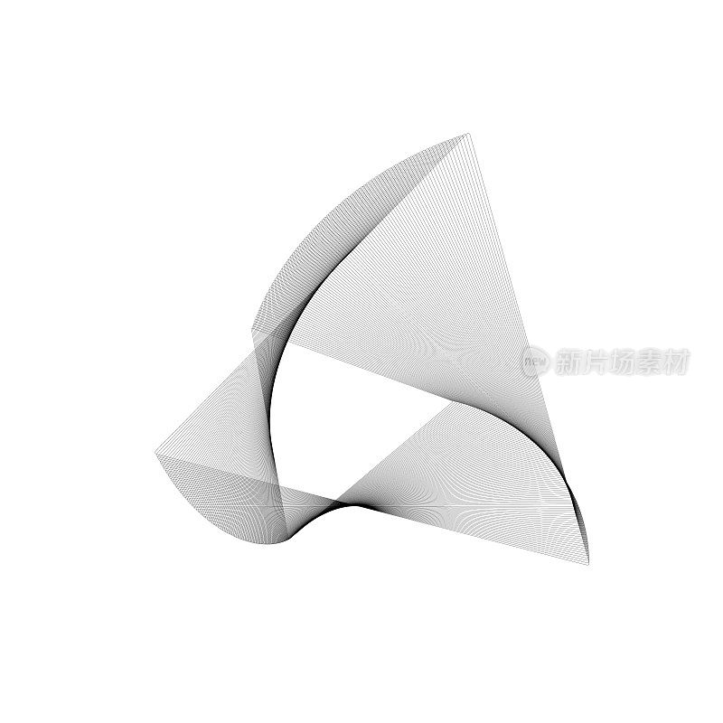光滑的细线条的三角形形成三维形状