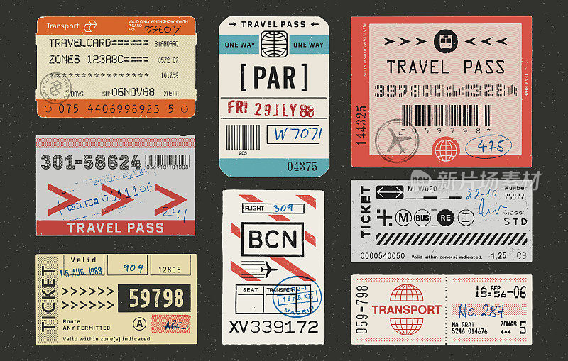 风化票，行李标签和邮票