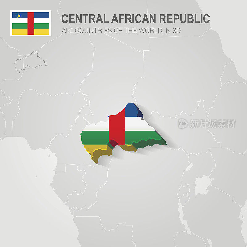 中非共和国在灰色地图上。