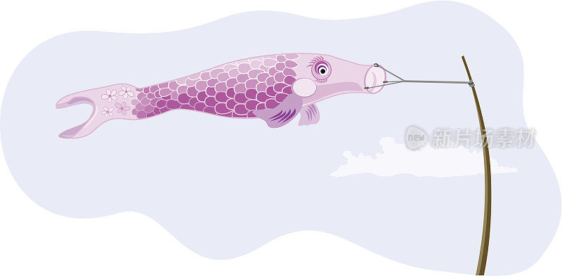 日本鱼风筝-粉红色
