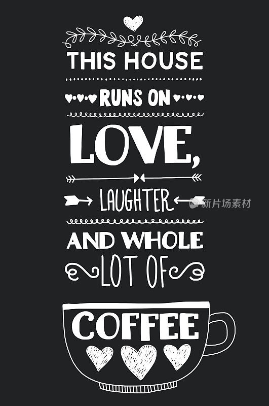 写着关于咖啡的引言。