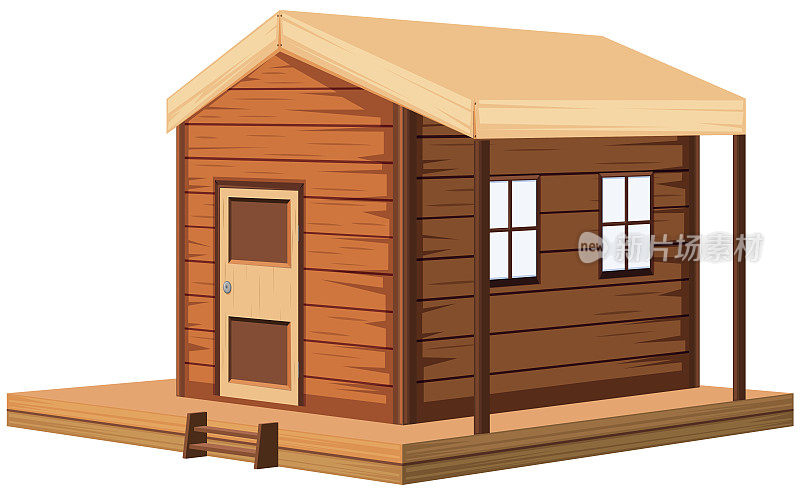 木质小屋的3D设计