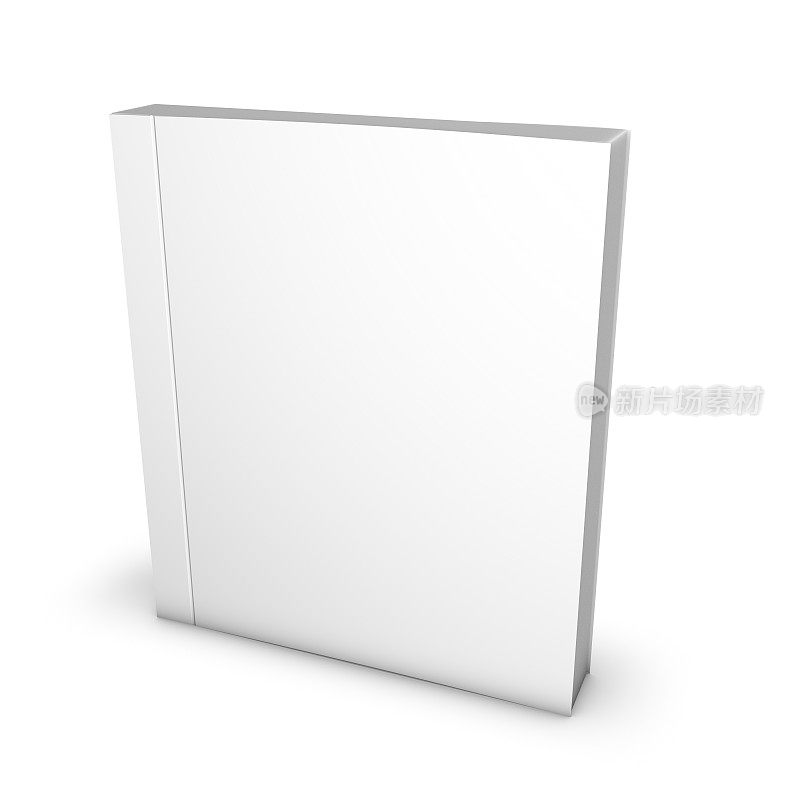 站立的书与空白封面3D插图。