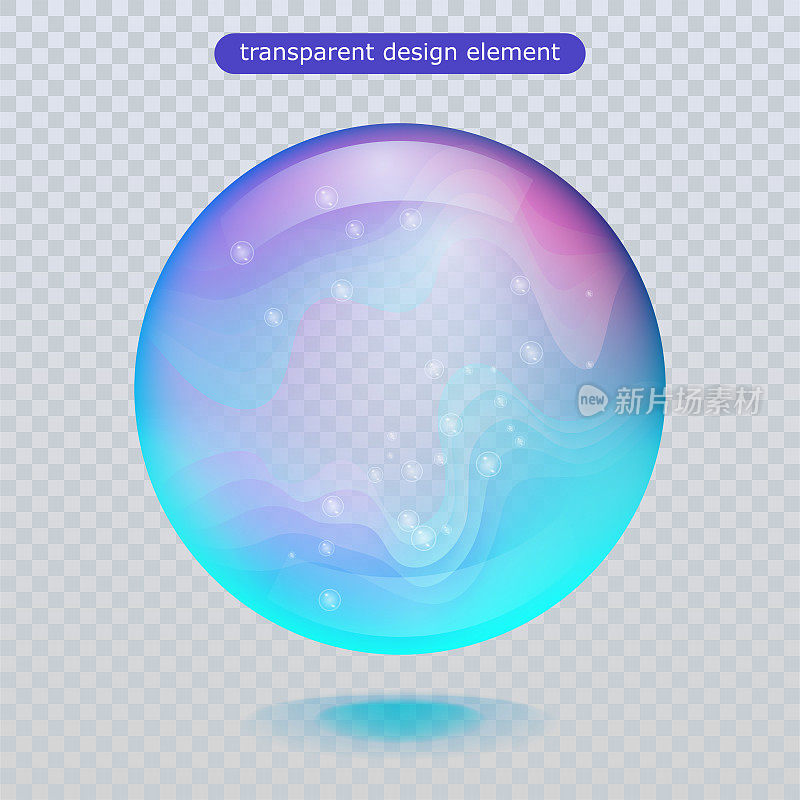 水雨滴孤立在透明的背景。矢量清晰的露水，水泡或玻璃表面球为您的设计。向量预展。Eps10