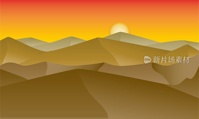 日落时的沙丘景观