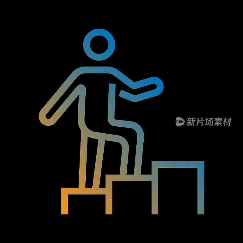 职业发展线图标，轮廓向量符号