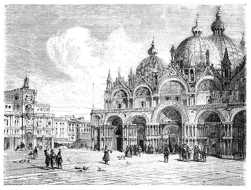 意大利威尼斯的圣马可大教堂1862年