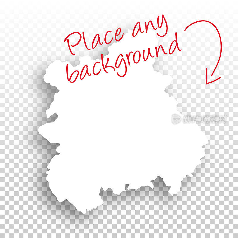 西米德兰兹郡地图设计-空白背景