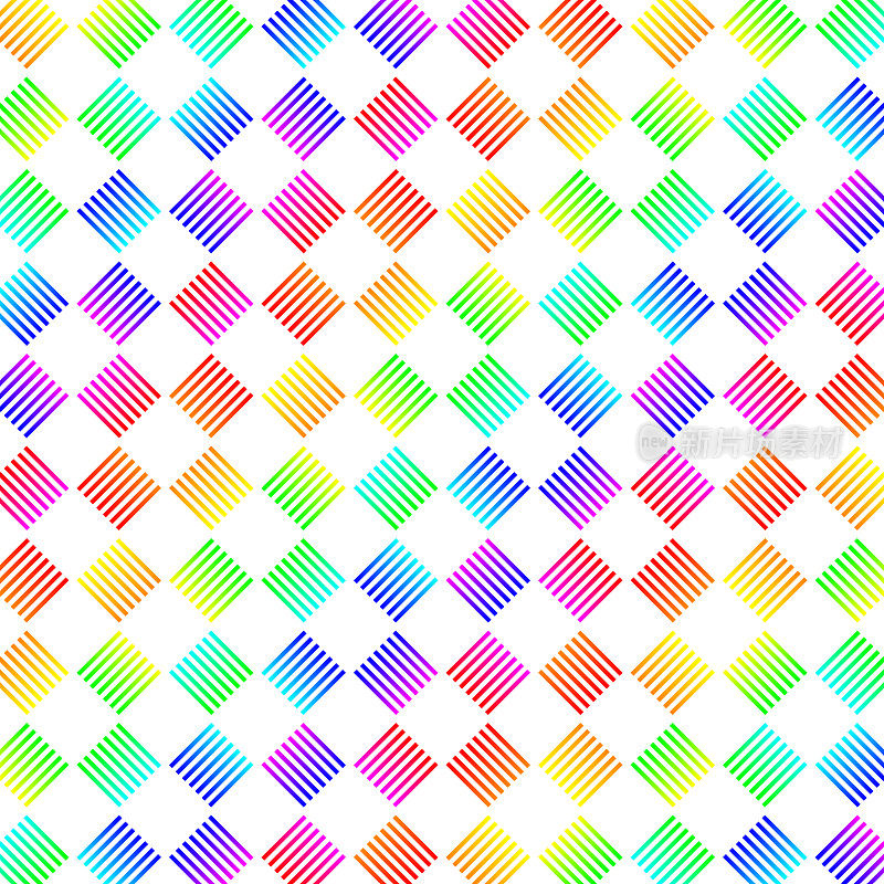 在矩阵模式的全框架彩色条纹正方形