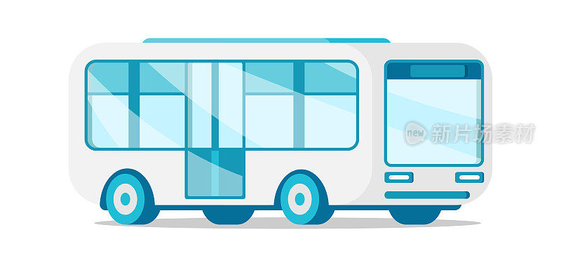 穿梭巴士乘客公共通勤运输服务等距矢量图