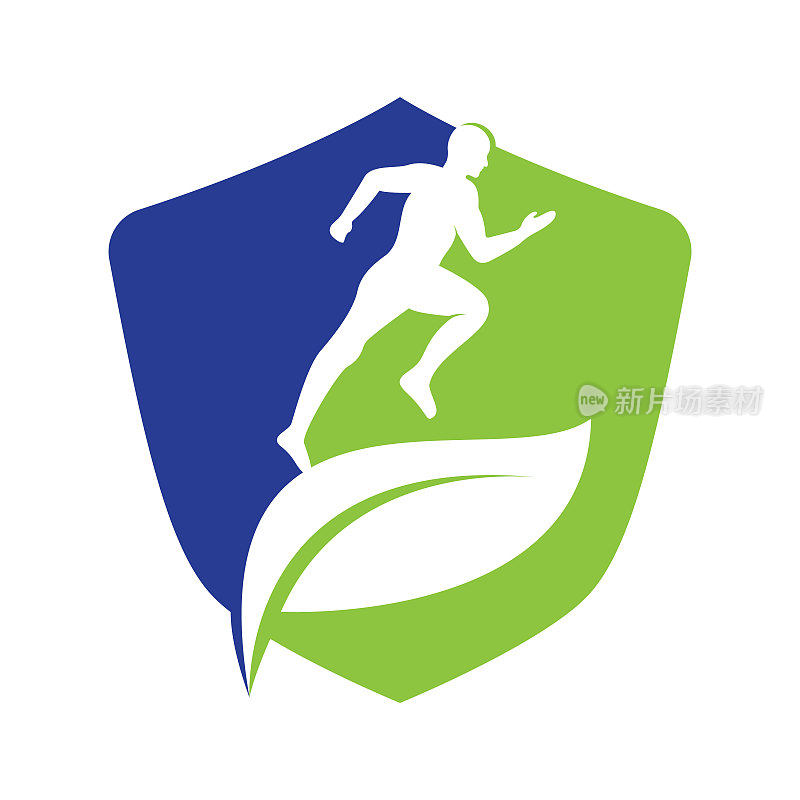 绿叶runner标志概念设计。