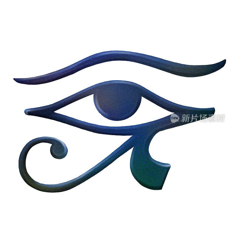 深蓝色的荷鲁斯的眼睛在数字修图的风格。