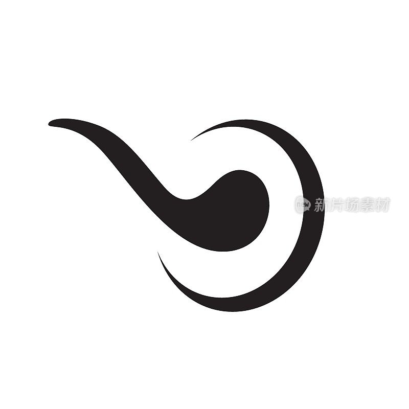 新的简单精子运动生育标志符号设计矢量插图