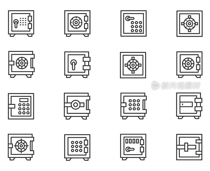 银行金库图标集