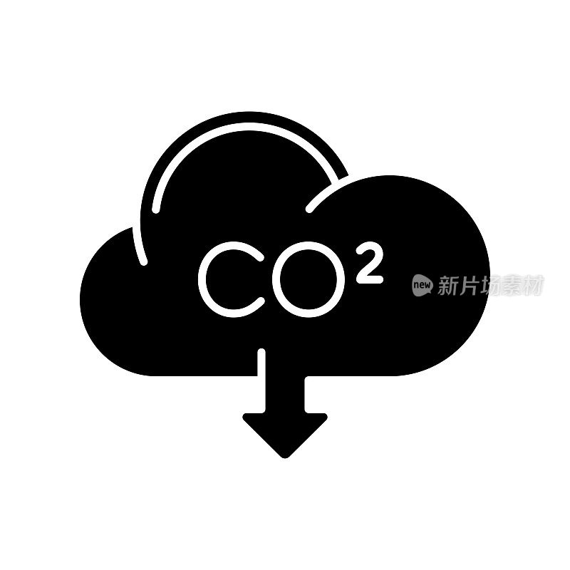 碳排放黑线和填充矢量图标
