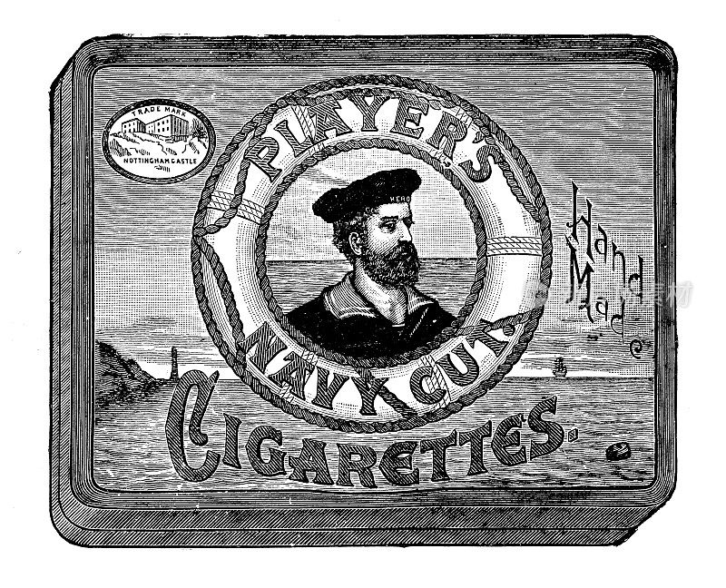 来自英国杂志的古董图片:玩家的海军香烟