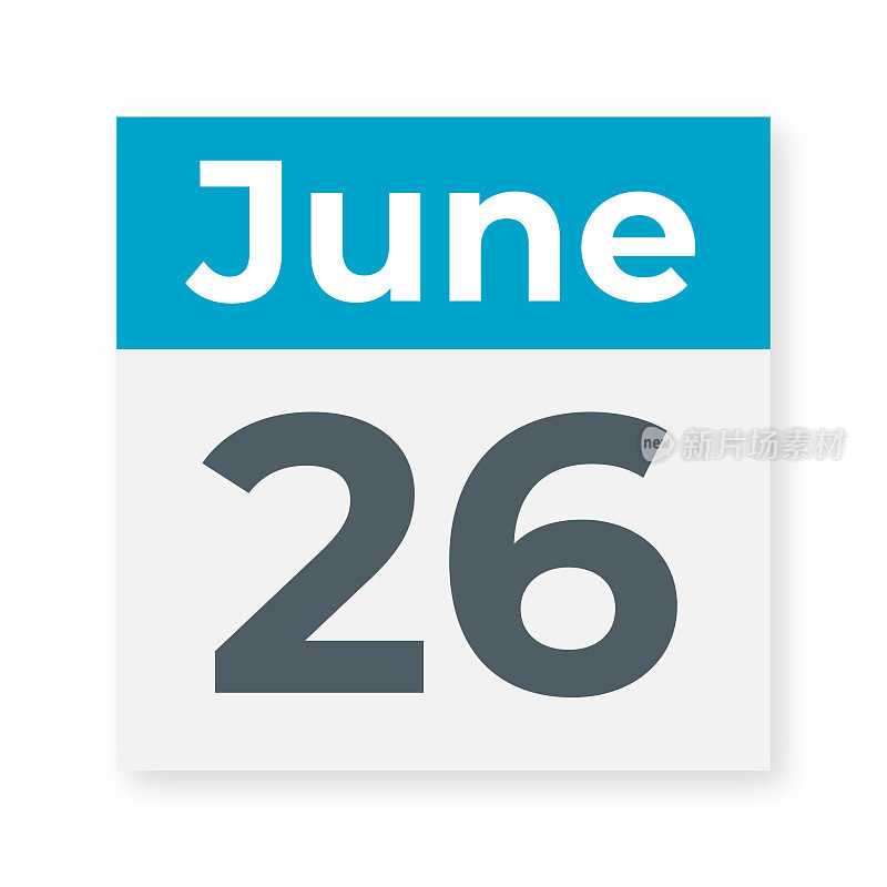 6月26日――日历页。矢量图