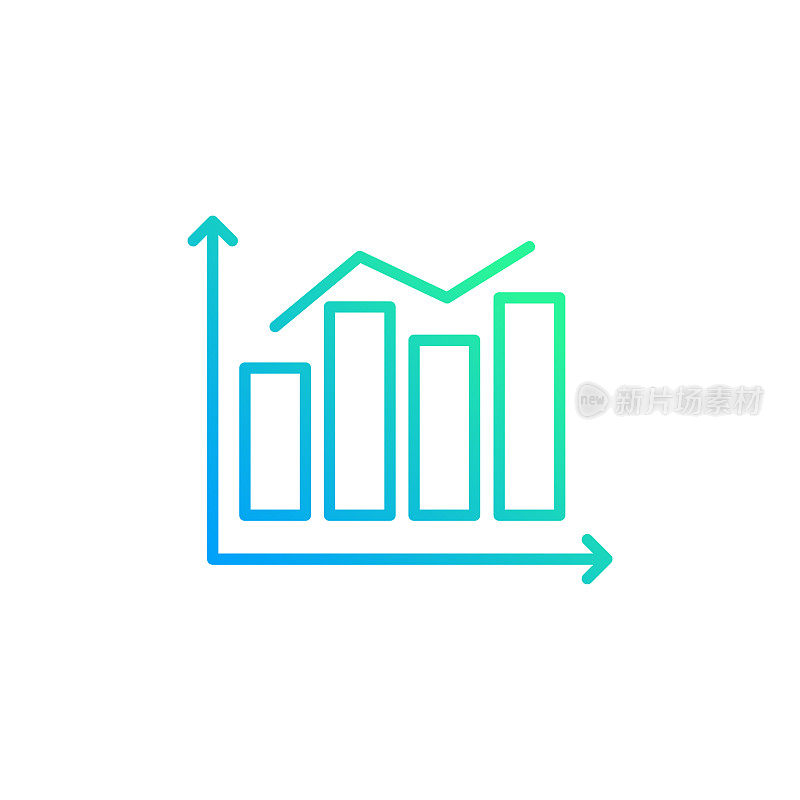 金融图表梯度线图标。Icon适用于网页设计、移动应用、UI、UX和GUI设计。