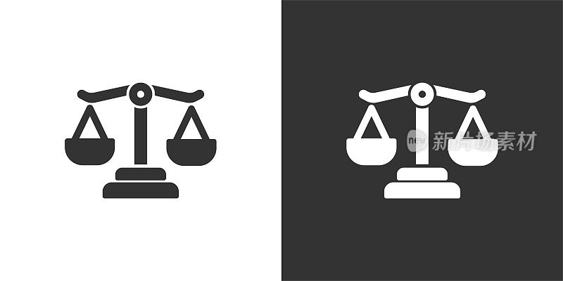 正义是法律的坚实标志。包含数据，策略，规划，研究扎实的图标收集。矢量插图。网站设计、logo、app、模板、ui等