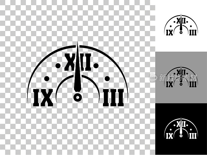 时钟面图标在棋盘透明的背景