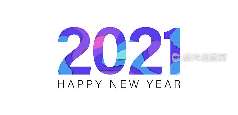 圣诞快乐。新年快乐，2021概念