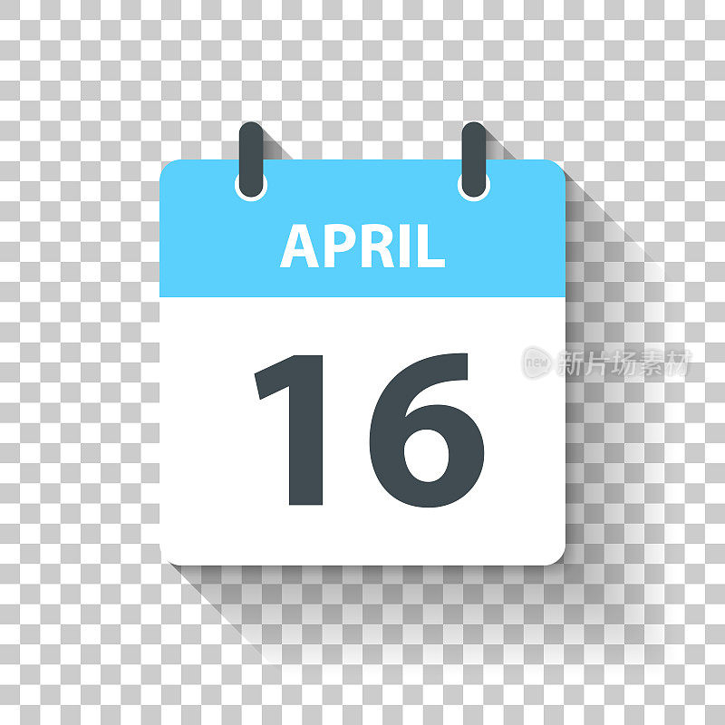 4月16日-日日历图标在平面设计风格