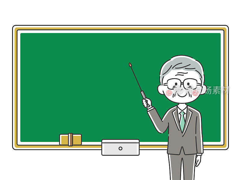 一个日本老师讲课的插图。