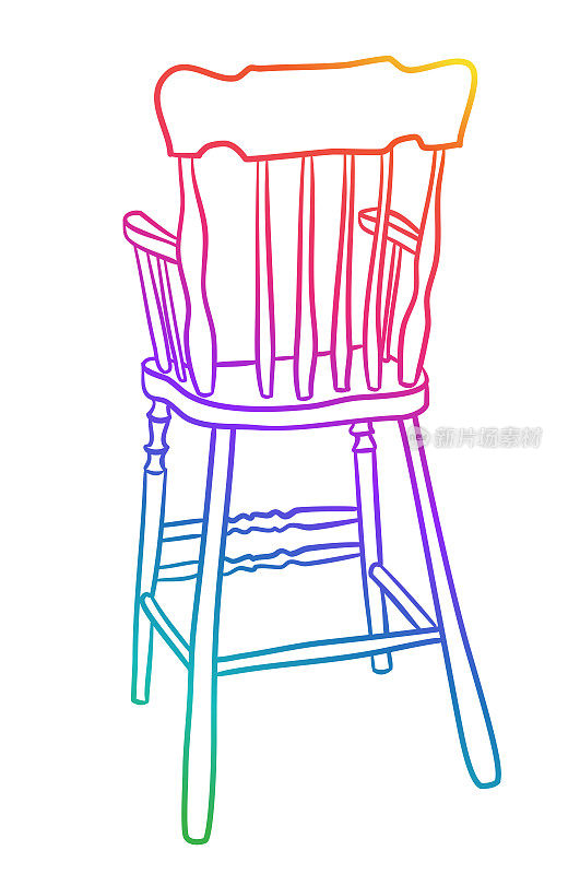 古董高脚椅子彩虹