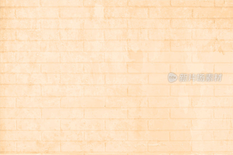 空白的空乡村旧风化米色奶油色grunge纹理砖墙图案水平矢量背景