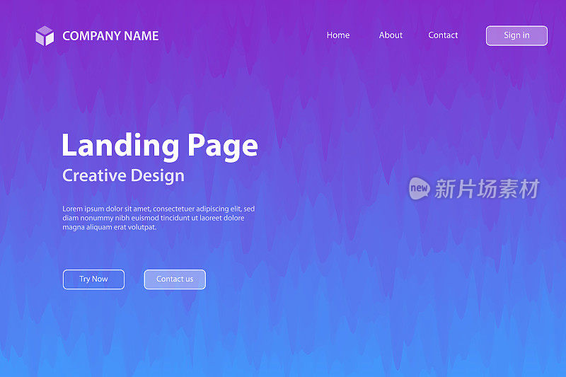 登陆页面模板-抽象背景与流行纹理-蓝色渐变