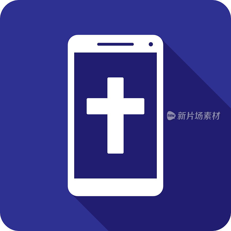 宗教十字架智能手机图标剪影5