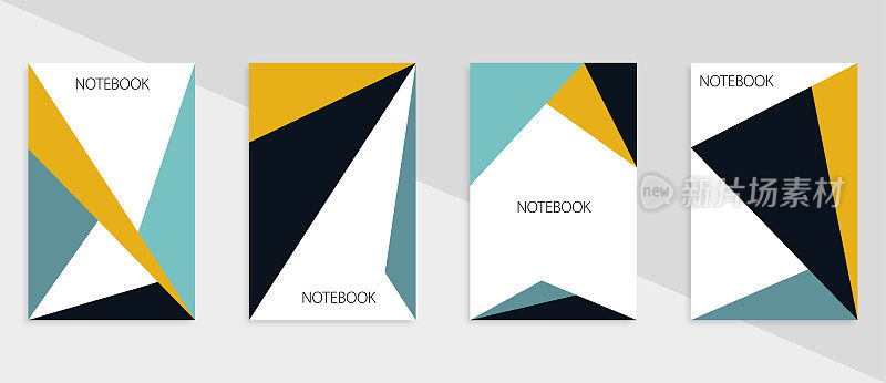 向量模板三角形图案书封面背景插图，平面设计，设计元素