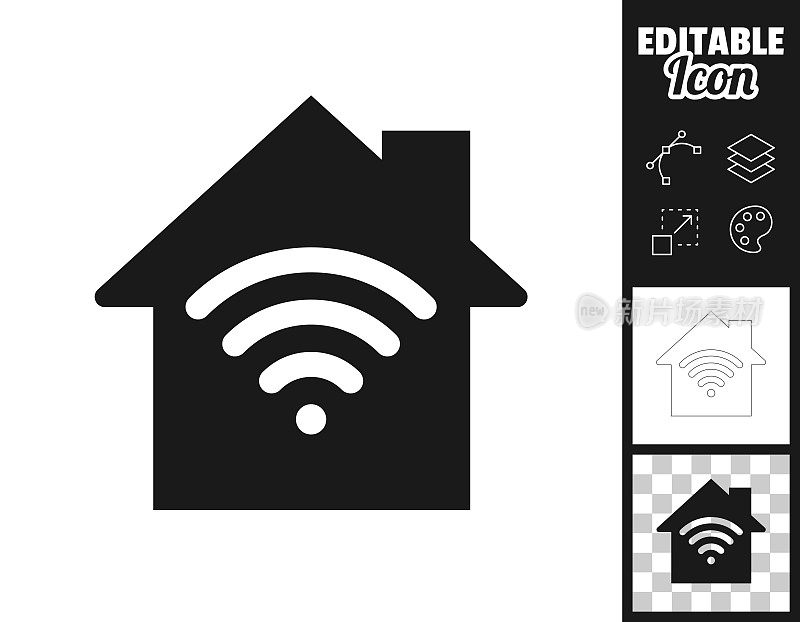 智能家居。图标设计。轻松地编辑