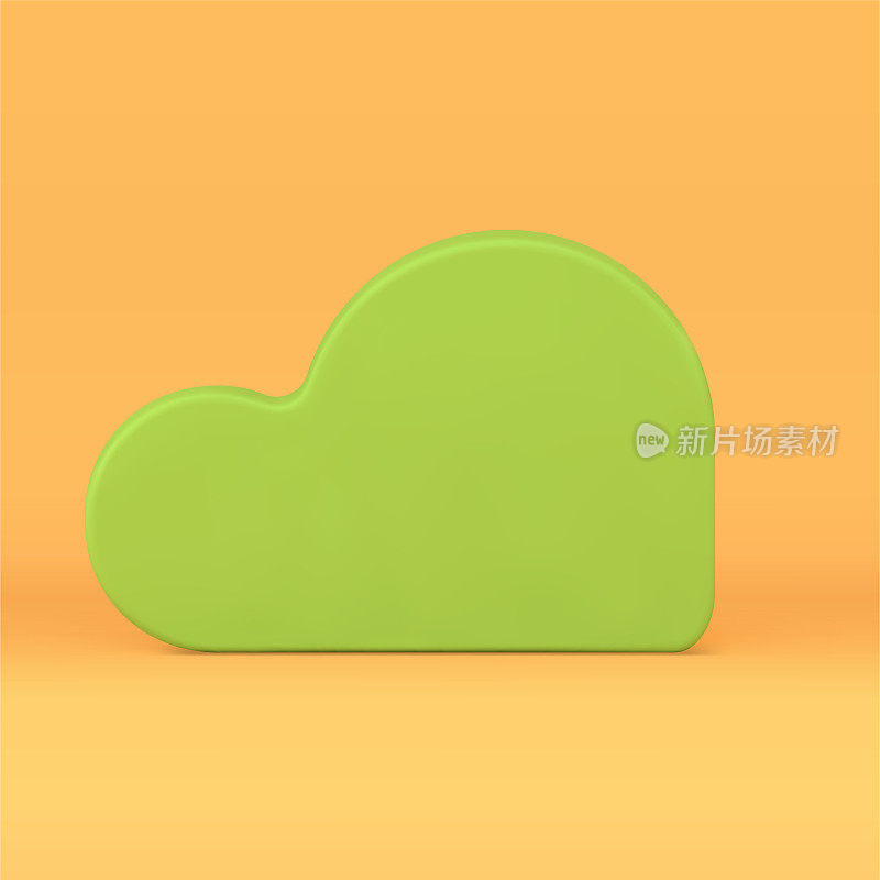 绿色云弯曲气球三维装饰元素软苗条设计现实矢量插画