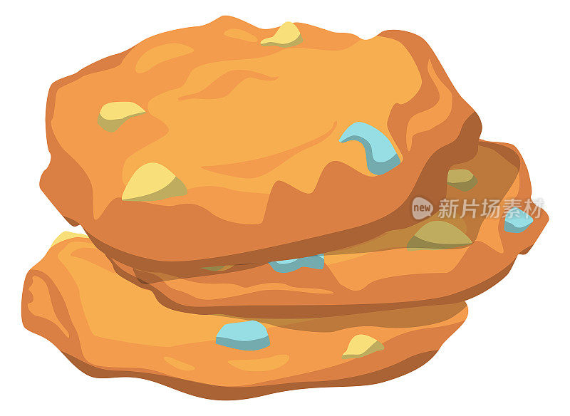 燕麦饼干。自制甜蜜面包店卡通图标