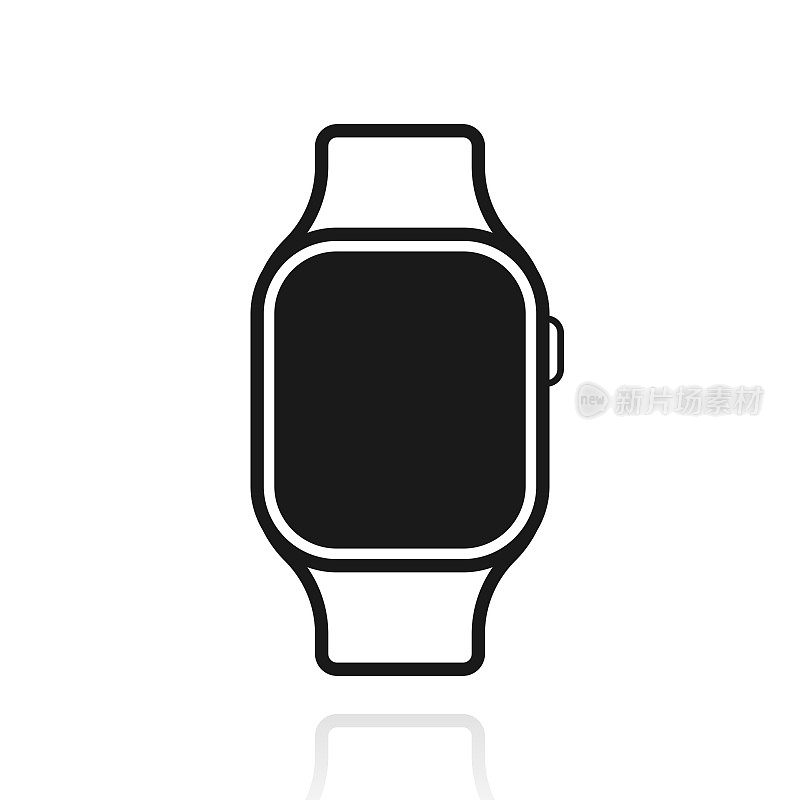 Smartwatch。白色背景上反射的图标