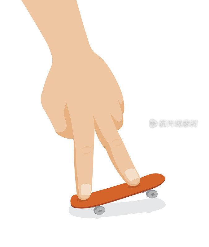 人类的手在小冰鞋上滑冰