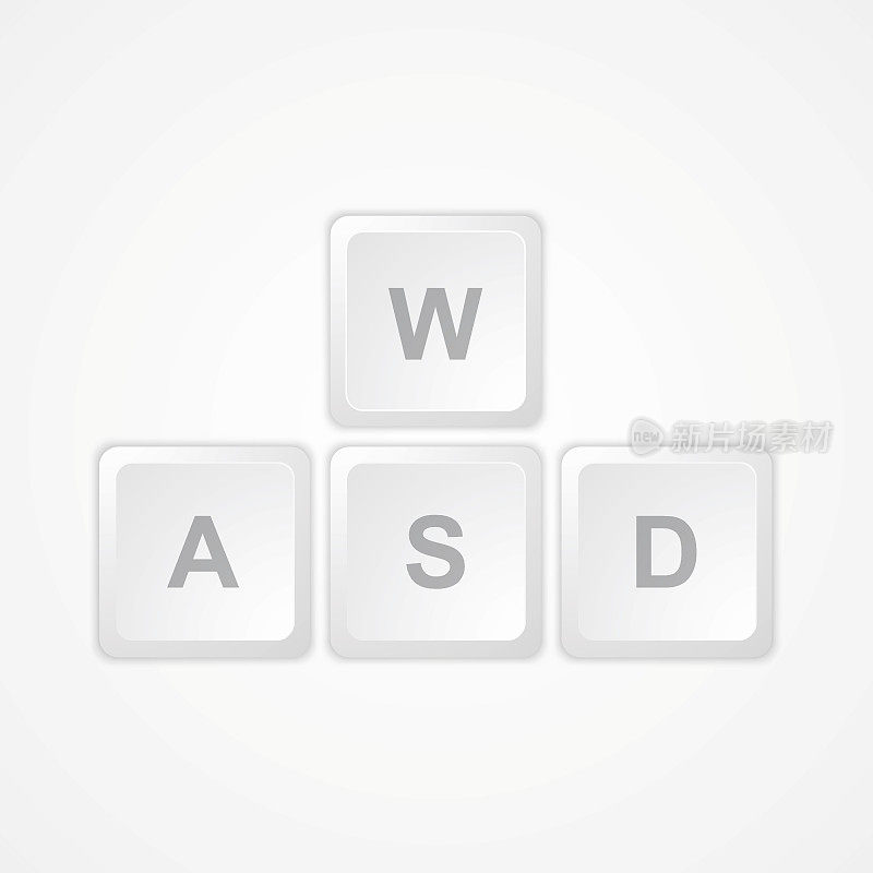 电脑键盘WASD游戏按键。