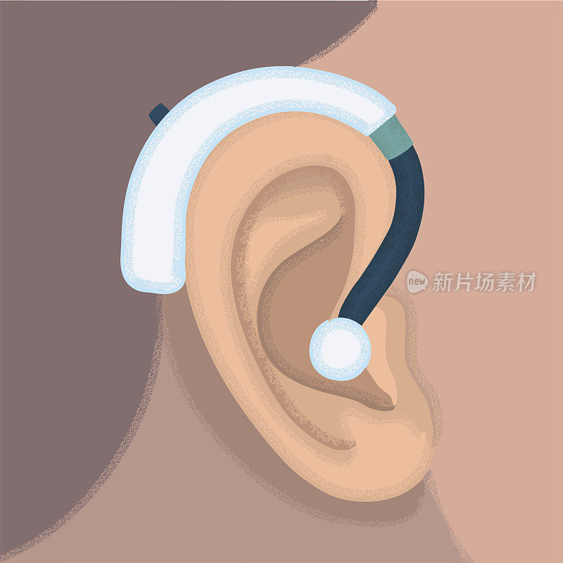 耳朵助听器耳朵听声音图形