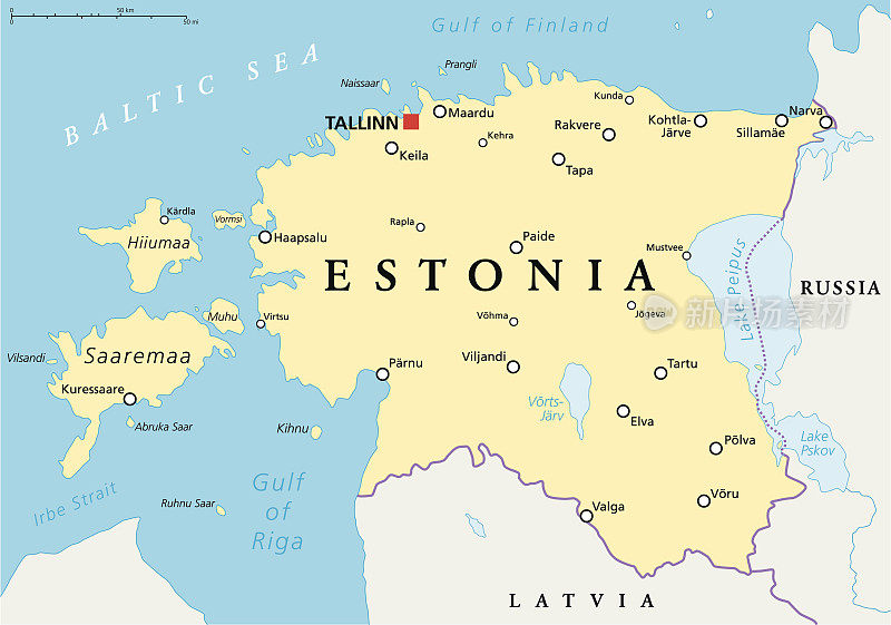 爱沙尼亚政治地图
