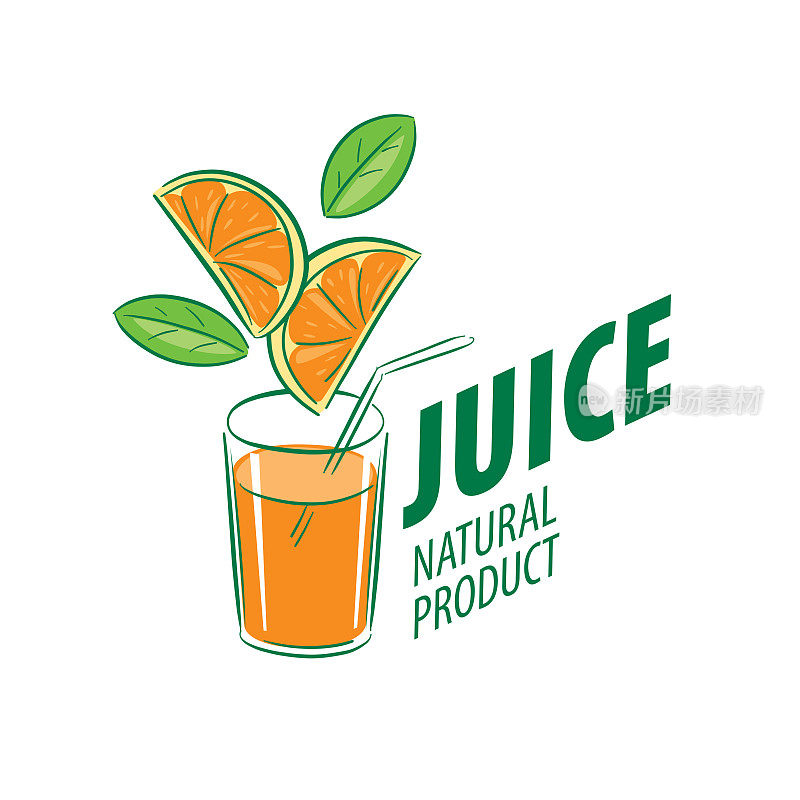 矢量图标新鲜果汁从天然产品