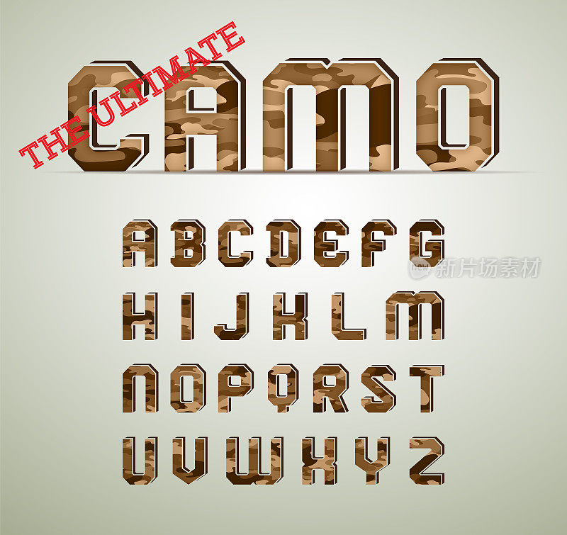 CAMO字符集，详细的矢量字体