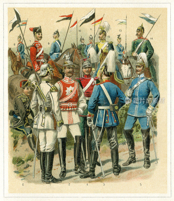 士兵德国军队骑兵19世纪