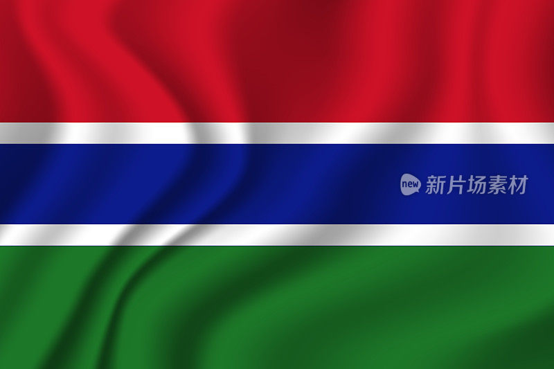 冈比亚国旗。冈比亚国家象征，官方颜色。模板图标。抽象向量背景