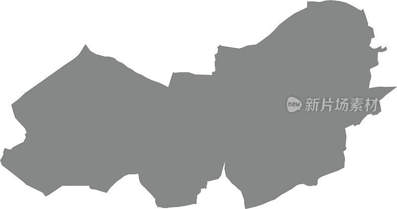 比利时SINT-NIKLAAS的灰色地图
