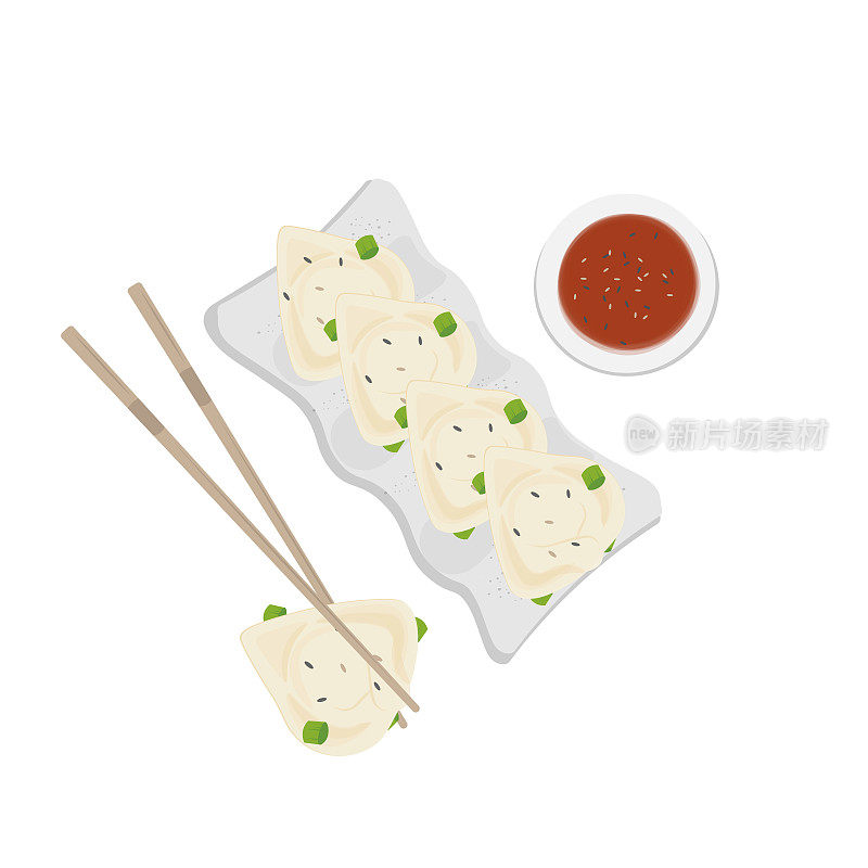 馄饨饺子可以用筷子和酱汁吃