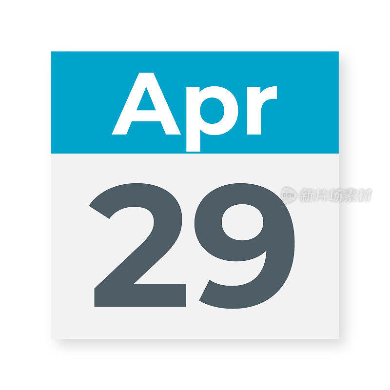 4月29日――日历叶子。矢量图